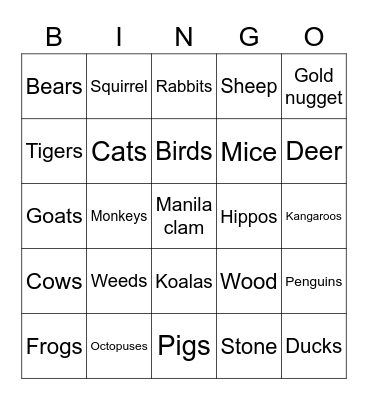 Leanne’s Bingo Card Bingo Card