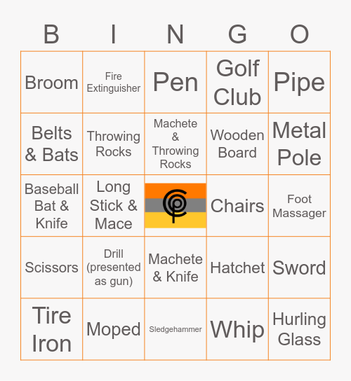 Condition Orange Preparedness: Weird Weapons Bingo Card