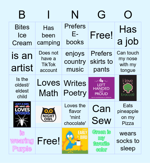 X-GPS Bonus Bingo- Find someone who... Bingo Card