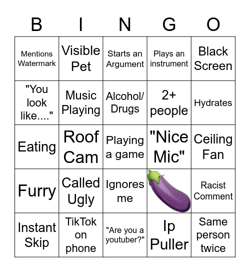 Omegle Bingo Card