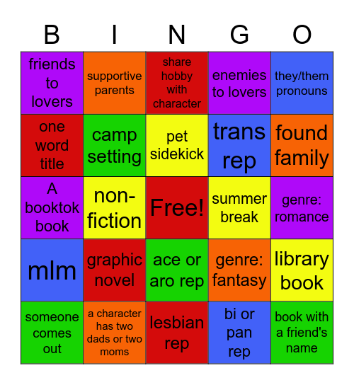 Pride Bingo Card