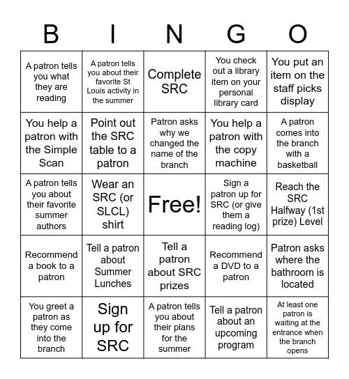 Summer Bingo Card