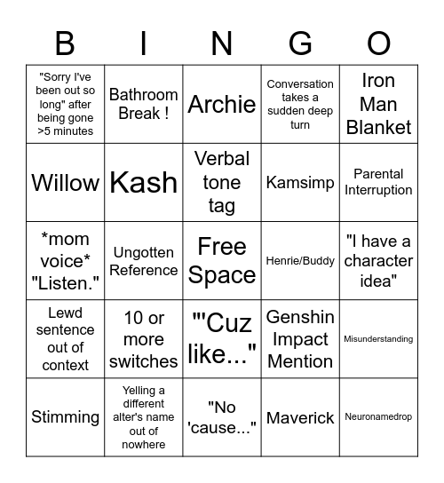 Vc Bingo Card