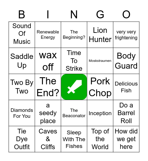 Minecraft Bingo Card