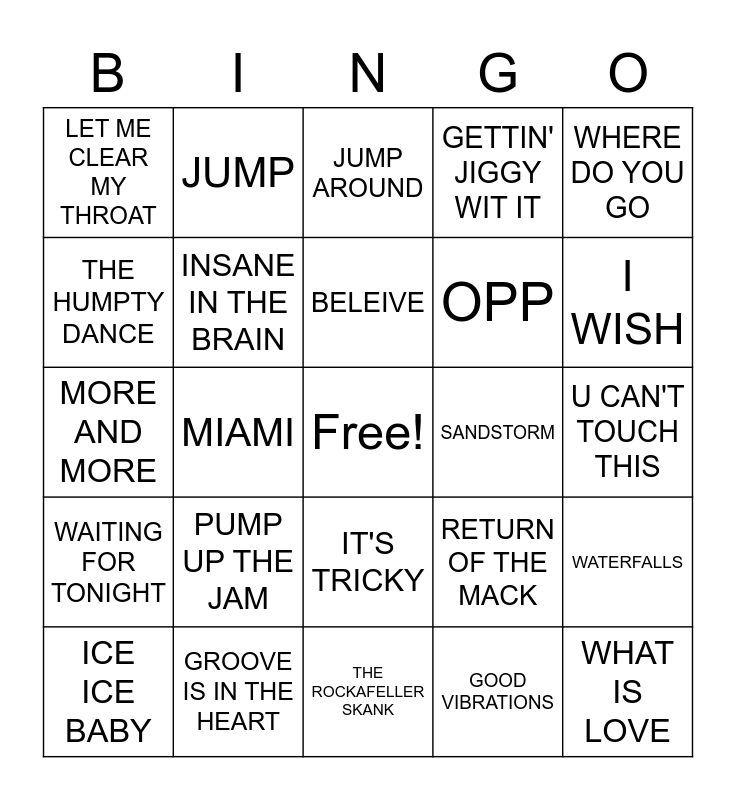 90-s-club-anthems-bingo-card