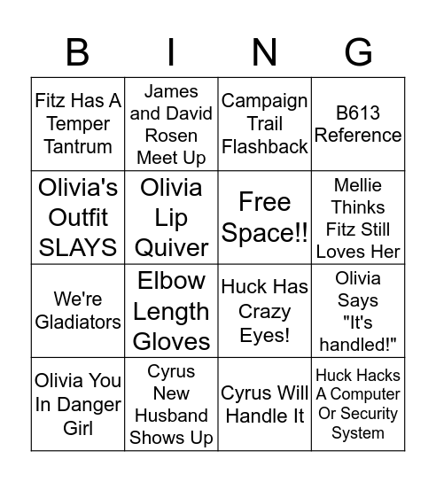 ~Scandal Party Season 5~ Bingo Card