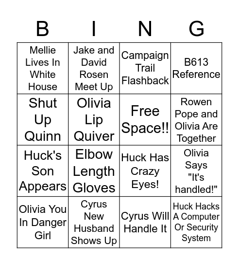 ~Scandal Party Season 5~ Bingo Card