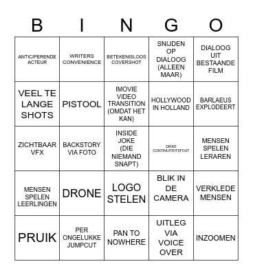 KT100 FILMBINGO Card