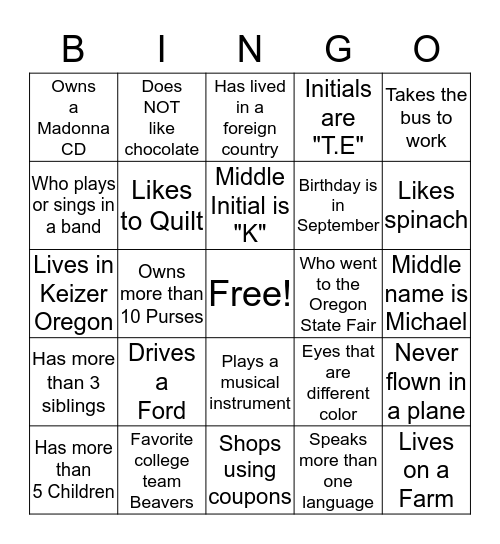 Bingo Card