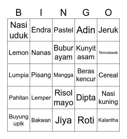 Alres Bingo Card
