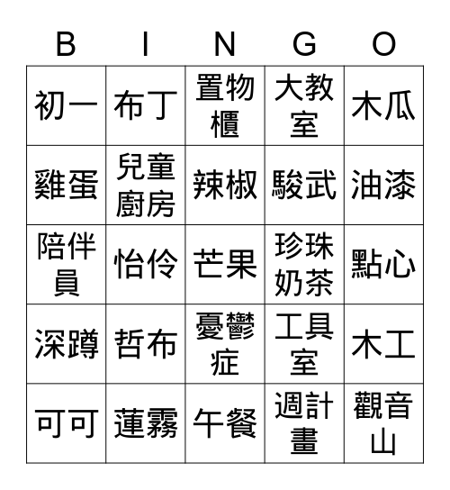 東京美食 Bingo Card