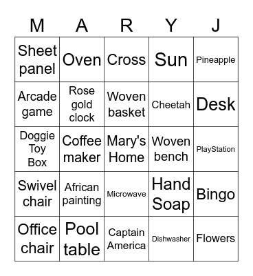Thank you for joining us! Bingo Card
