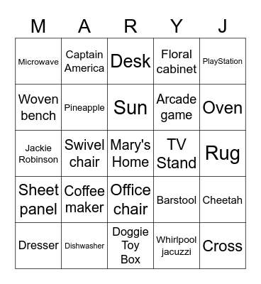 Thank you for joining us! Bingo Card