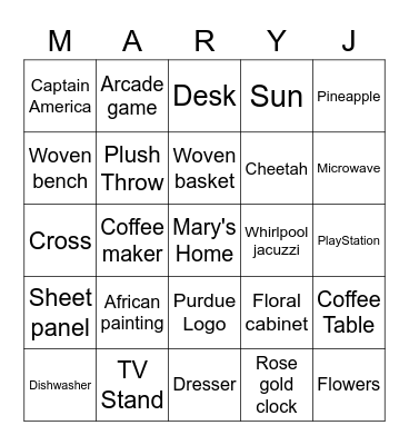 Thank you for joining us! Bingo Card