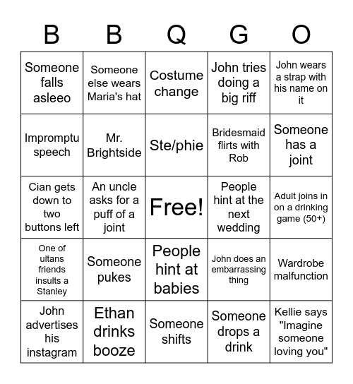 BBQ Bingo Card