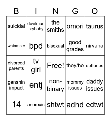 kris bingo Card