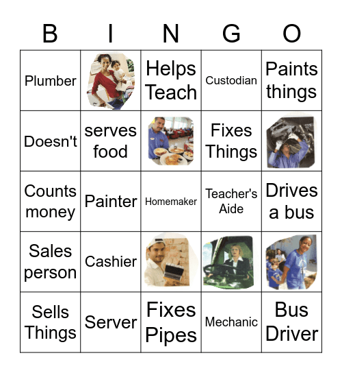 Unit 8 Jobs Bingo Card