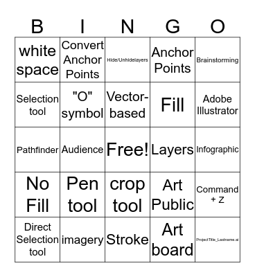 Electronic Art + Design Bingo Card