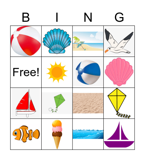 The Beach Bingo Card