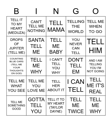 TELL Bingo Card