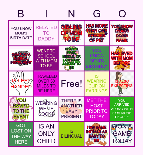 Untitled BinFind The Guest- Baby Shower Bingogo Bingo Card