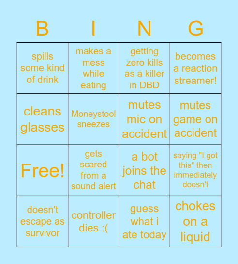 Drink Stream! Bingo Card