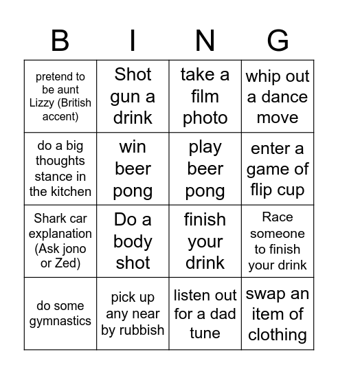 Banfield Bingo Card