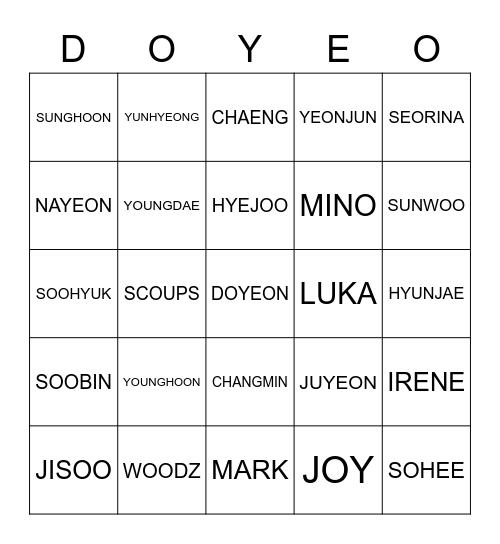 ❤️___❤️ Bingo Card