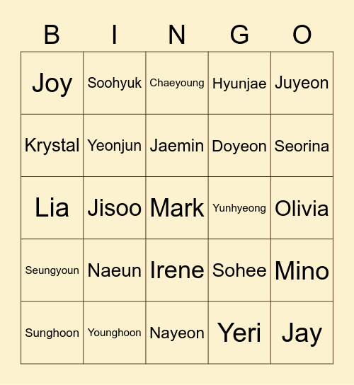 MARK Bingo Card