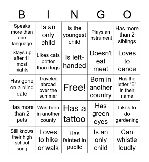 Hot Chicks with Tattoos (NOT) Bingo Card