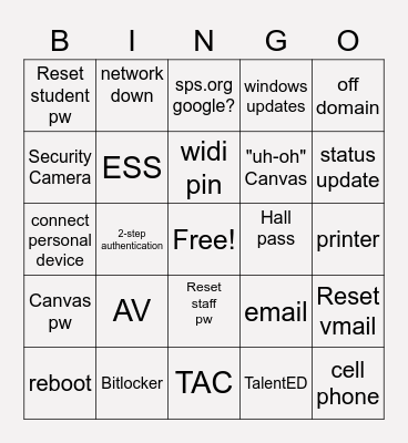 EXPLORE 2022! Bingo Card