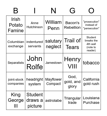 2022 LEQ 2 Bingo Card