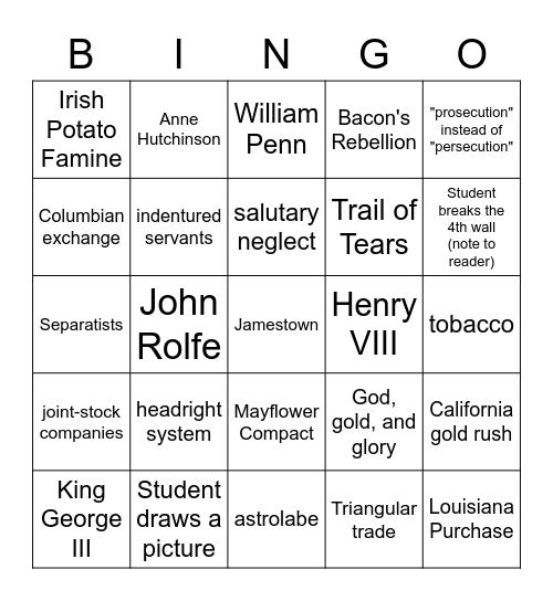 2022 LEQ 2 Bingo Card