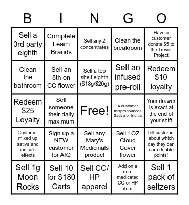 June Sales BINGO Card