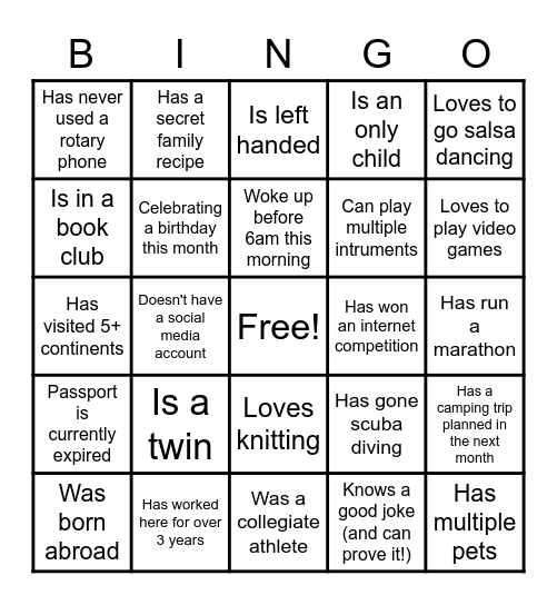 IDEAL BINGO Card