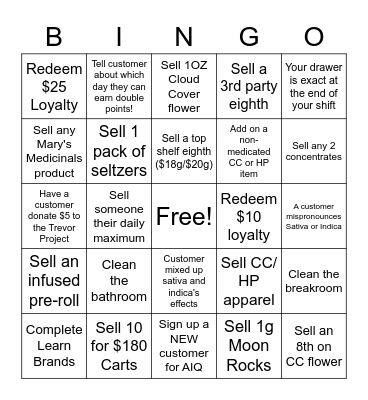 June Sales BINGO Card
