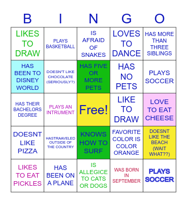FIND SOMEONE WHO..... Bingo Card
