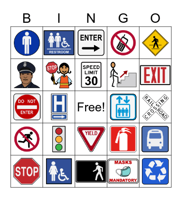 Community Safety/Survival Signs Bingo Card