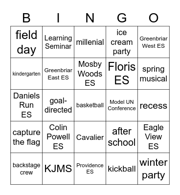 Class of 2026 Memories Bingo Card