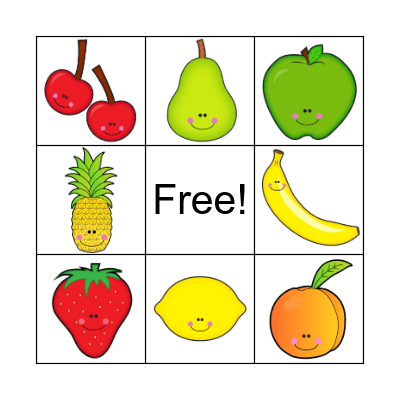 Happy Fruits Bingo Card