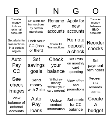 Did you know that with BDB you can... Bingo Card