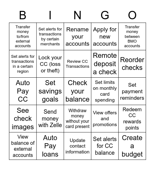 Did you know that with BDB you can... Bingo Card