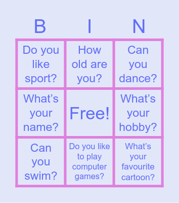 First meeting Bingo Card