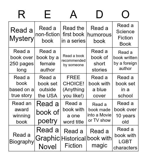 BOOK BINGO Card