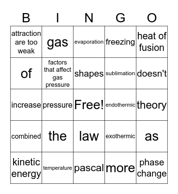 Ch. 3 Review Bingo Card