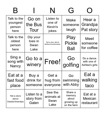 PFR BIngo Card