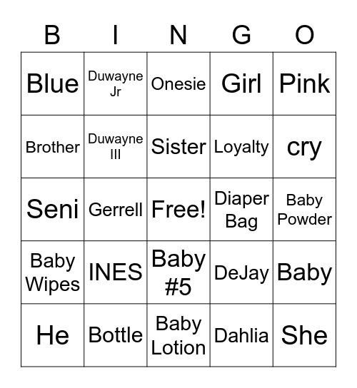 Beauty or Beast Family Bingo Card
