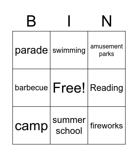 Kristin Clifford Bingo Card