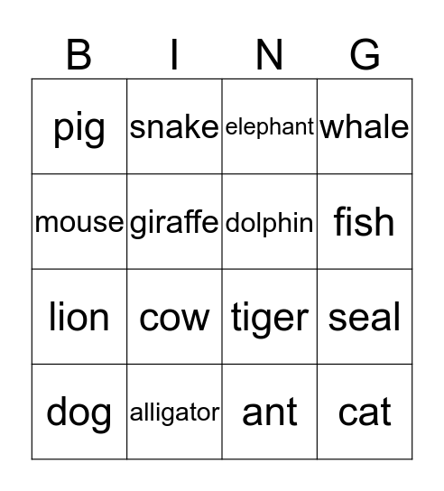 test Bingo Card