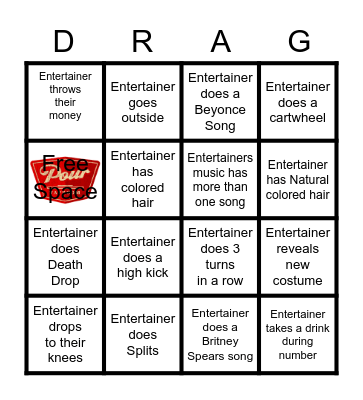 Drag Bingo Card